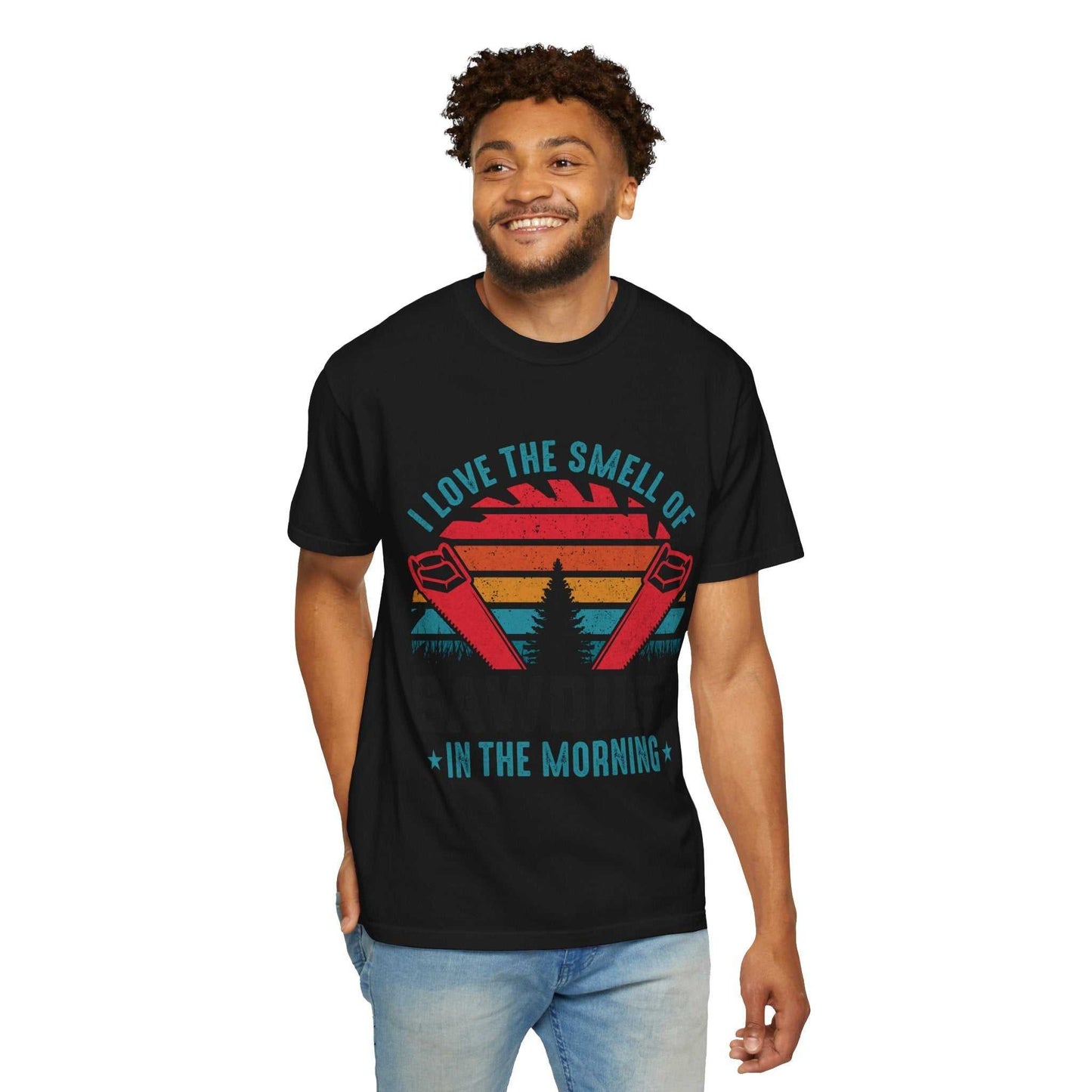 Unisex Garment-Dyed T-shirt by Comfort Colors 1717, made from 100% ring-spun cotton in black with a graphic design.