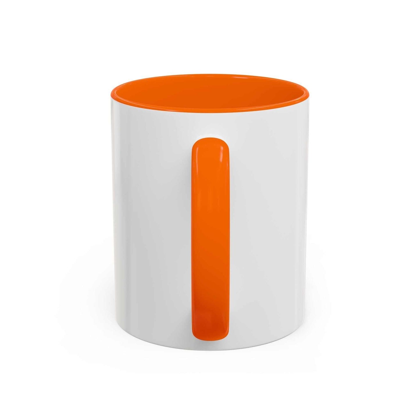 Accent Coffee Mug 11 15oz dog Dad with orange interior and handle, ceramic, glossy finish.