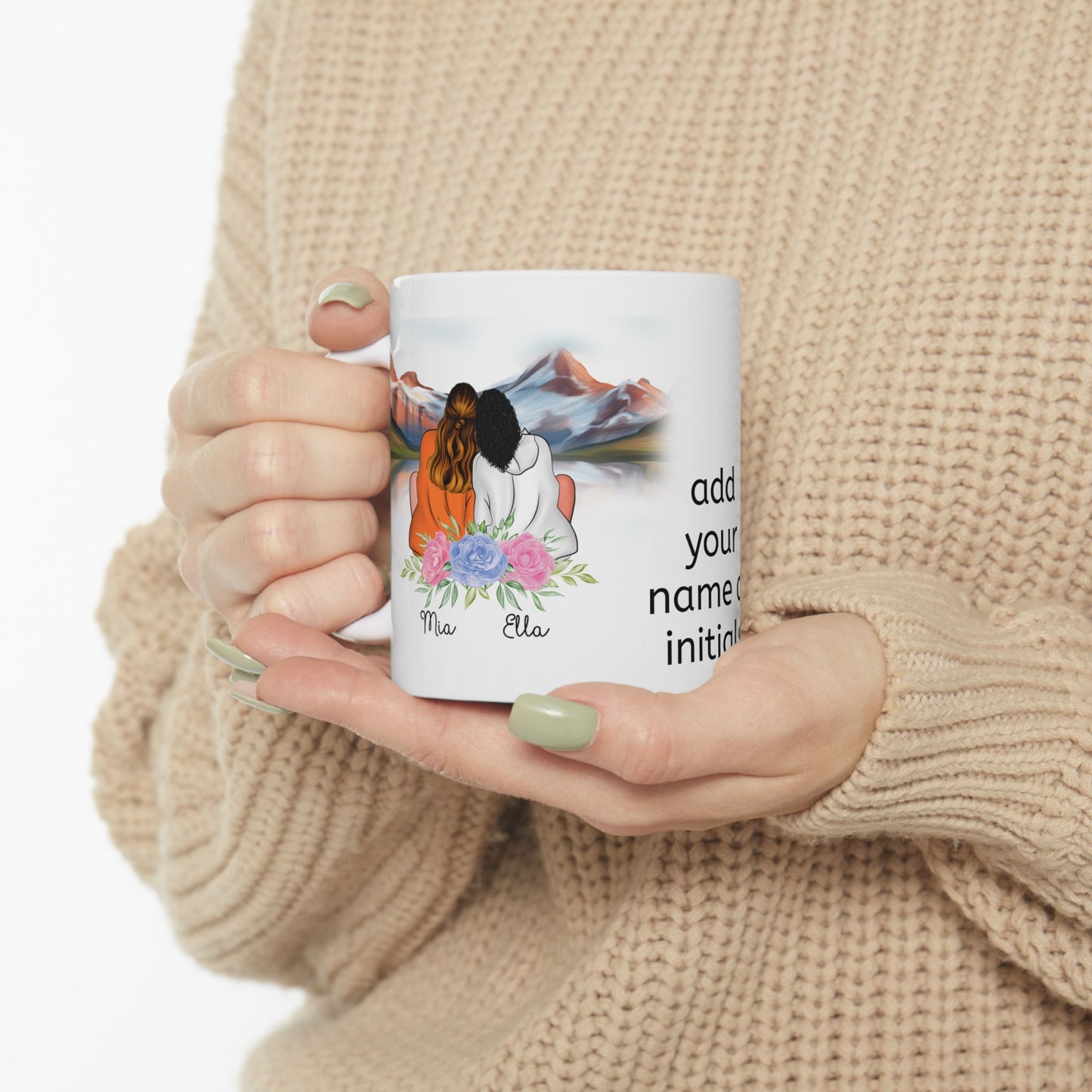 Personalized Inspirational Ceramic Mug, Custom Coffee Cup, Motivational Drinkware, Unique Gift for Her, Name or Initials Edition