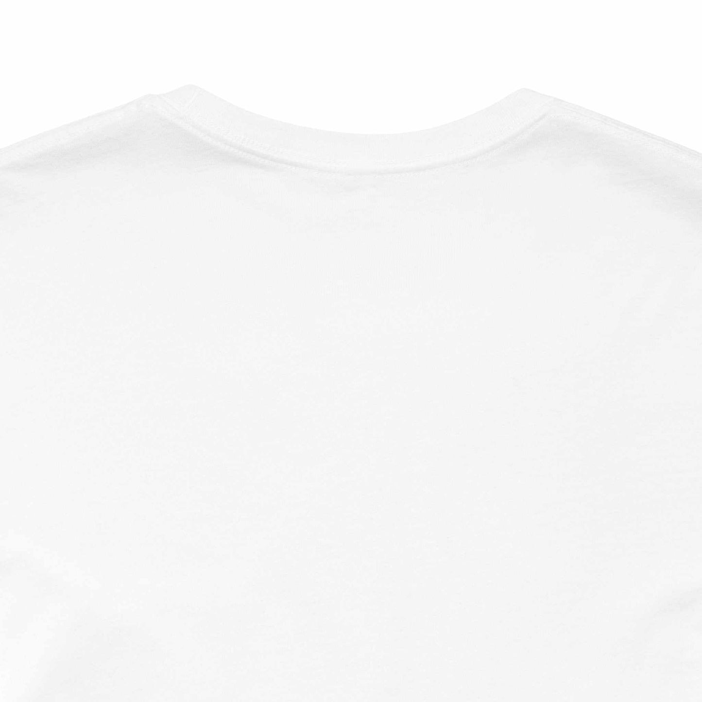 Unisex Jersey Short Sleeve Tee with ribbed knit collar in soft white cotton.