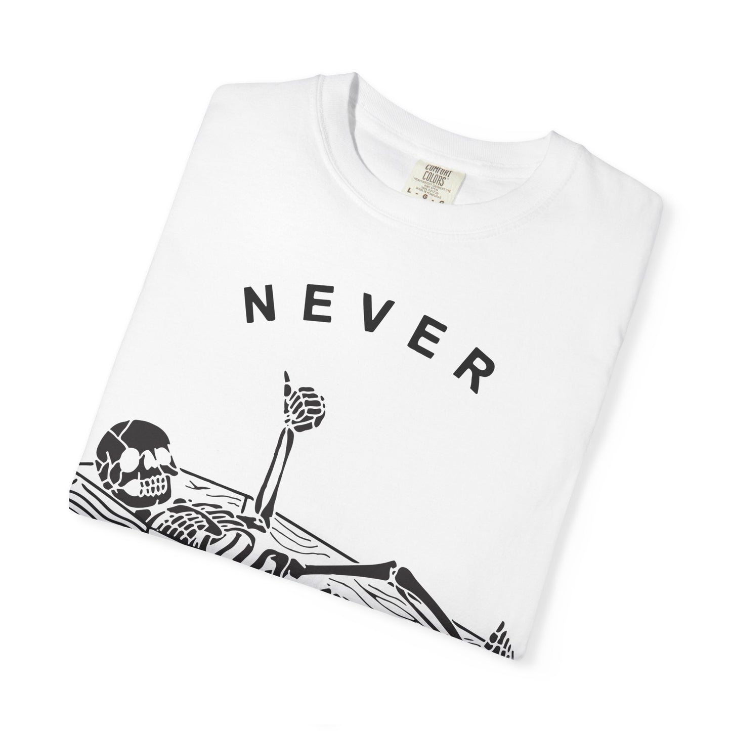 Halloween t-shirts never better skeleton giving a thumbs up in a casket