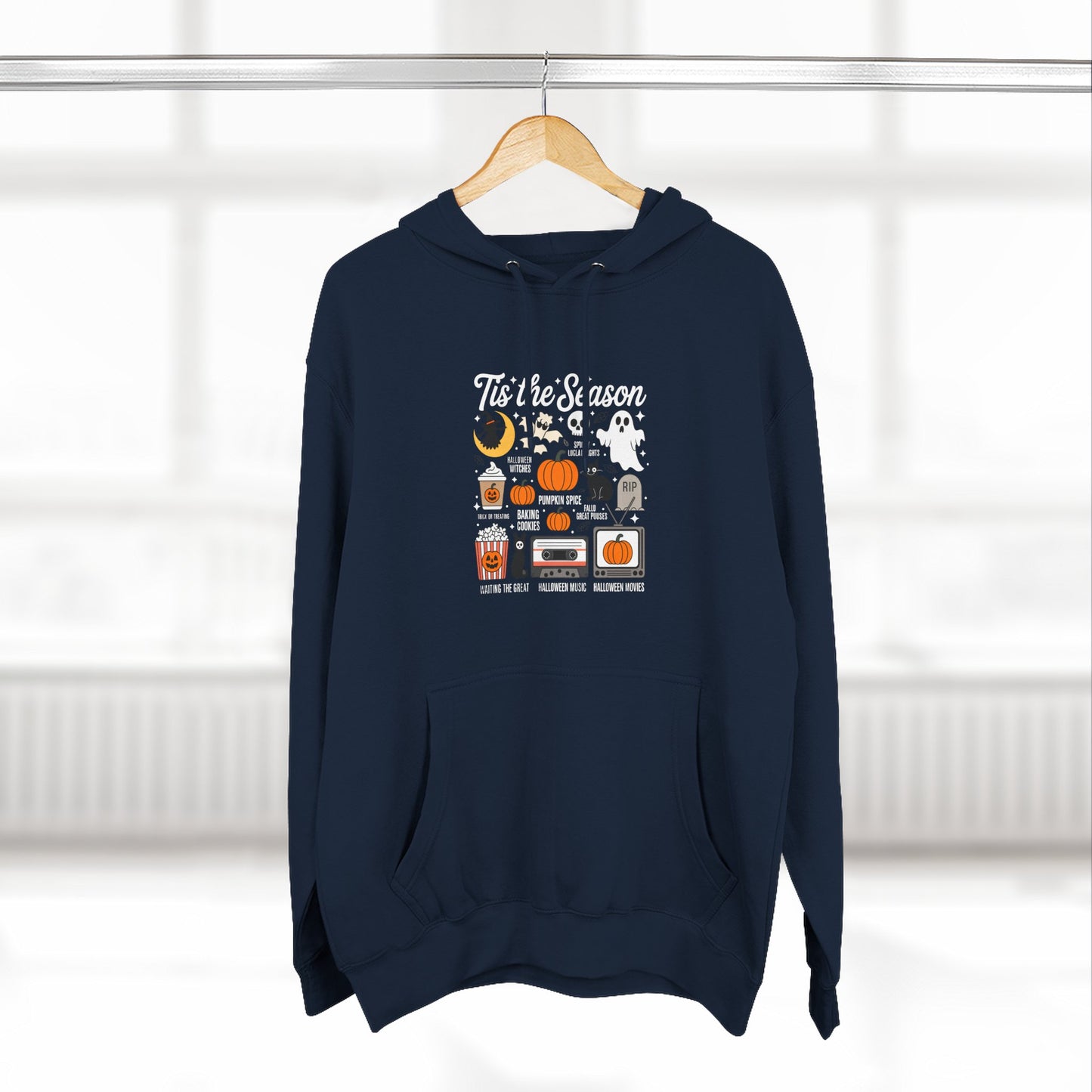 Halloween Three-Panel Fleece Hoodie, Cozy Fall Apparel, Spooky Season Sweatshirt, Ghostly Hoodie, Pumpkin Outfit - Toddcraft