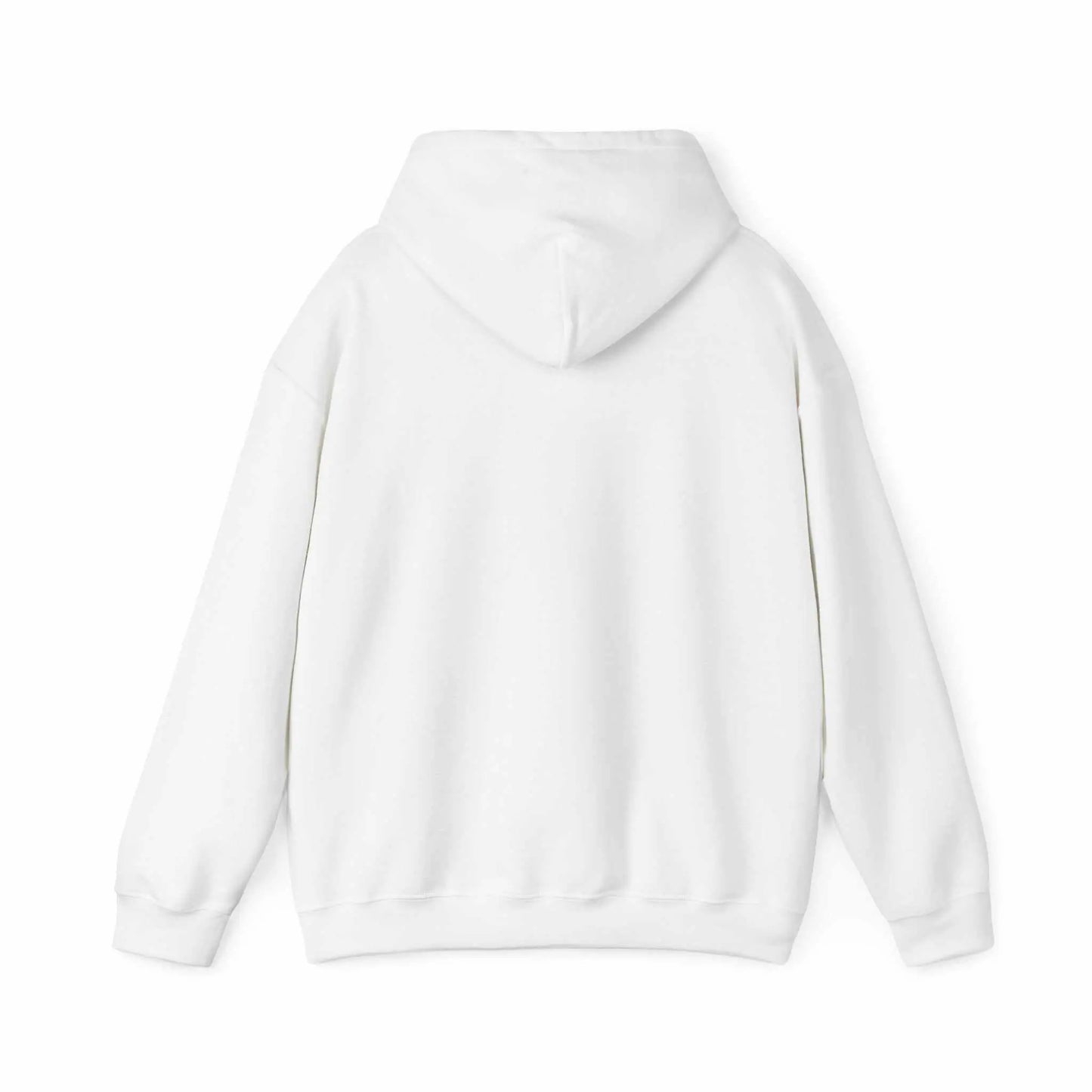 Unisex white "Dog's Social Calendar" hoodie with kangaroo pocket and color-matched drawstring, perfect for cold days.