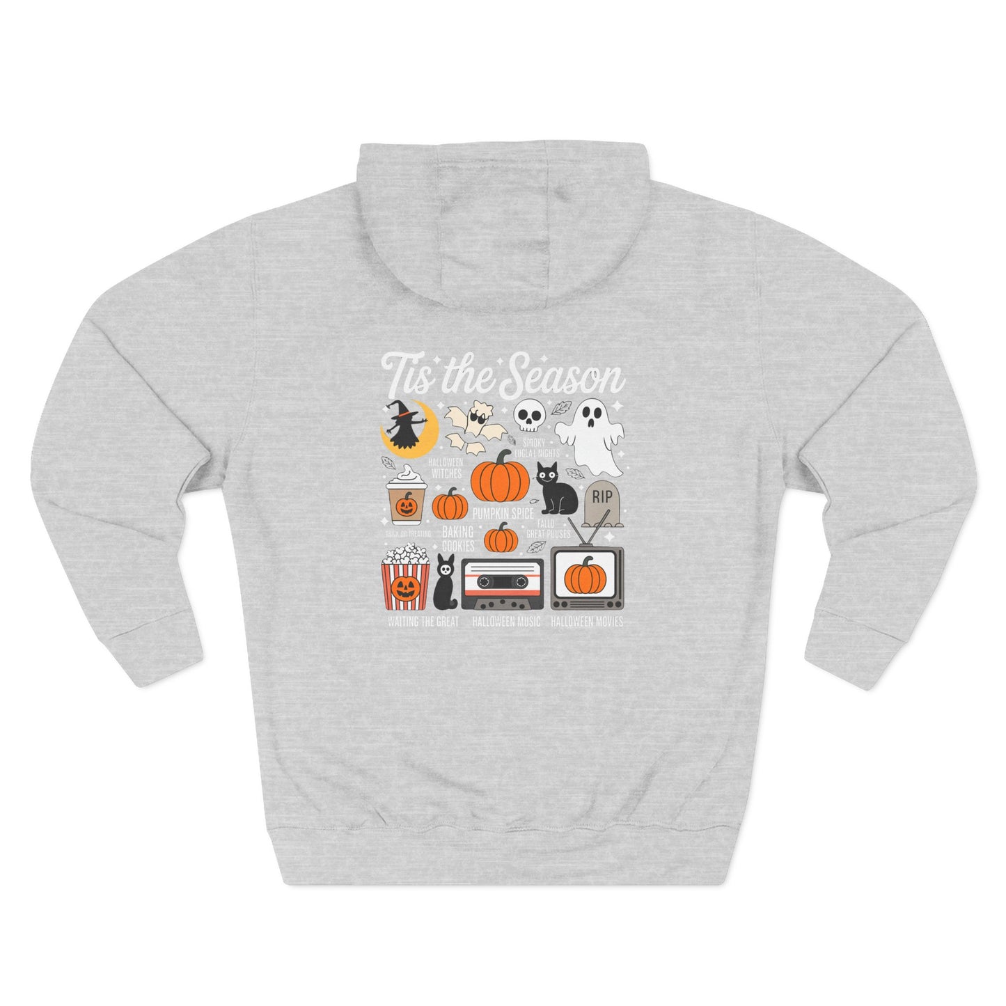 Halloween Three-Panel Fleece Hoodie, Cozy Fall Apparel, Spooky Season Sweatshirt, Ghostly Hoodie, Pumpkin Outfit - Toddcraft
