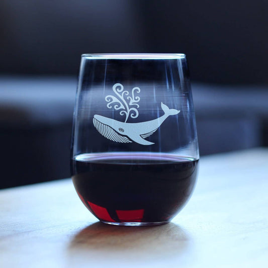 Whale Stemless Wine Glass - Ocean Beach Gifts and Decor