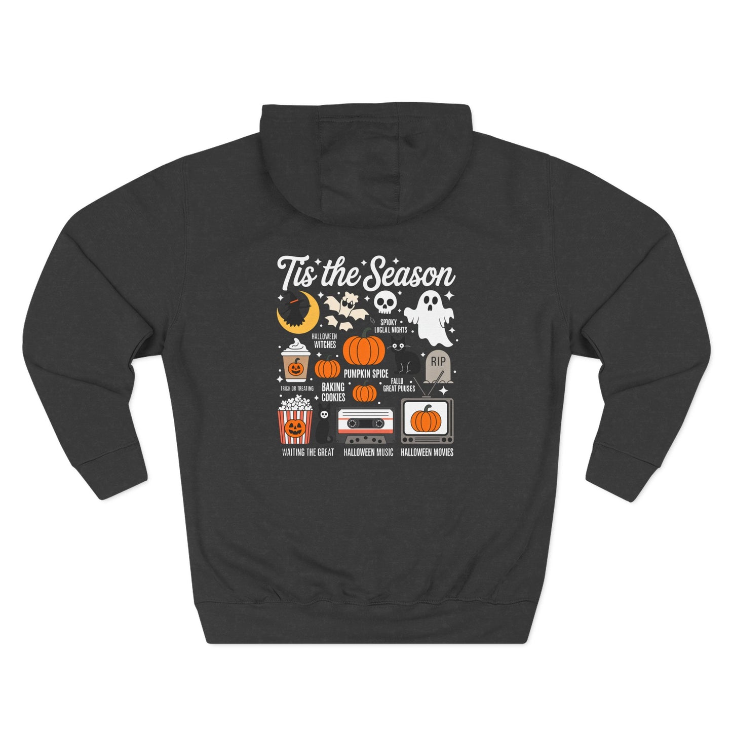 Halloween Three-Panel Fleece Hoodie, Cozy Fall Apparel, Spooky Season Sweatshirt, Ghostly Hoodie, Pumpkin Outfit - Toddcraft