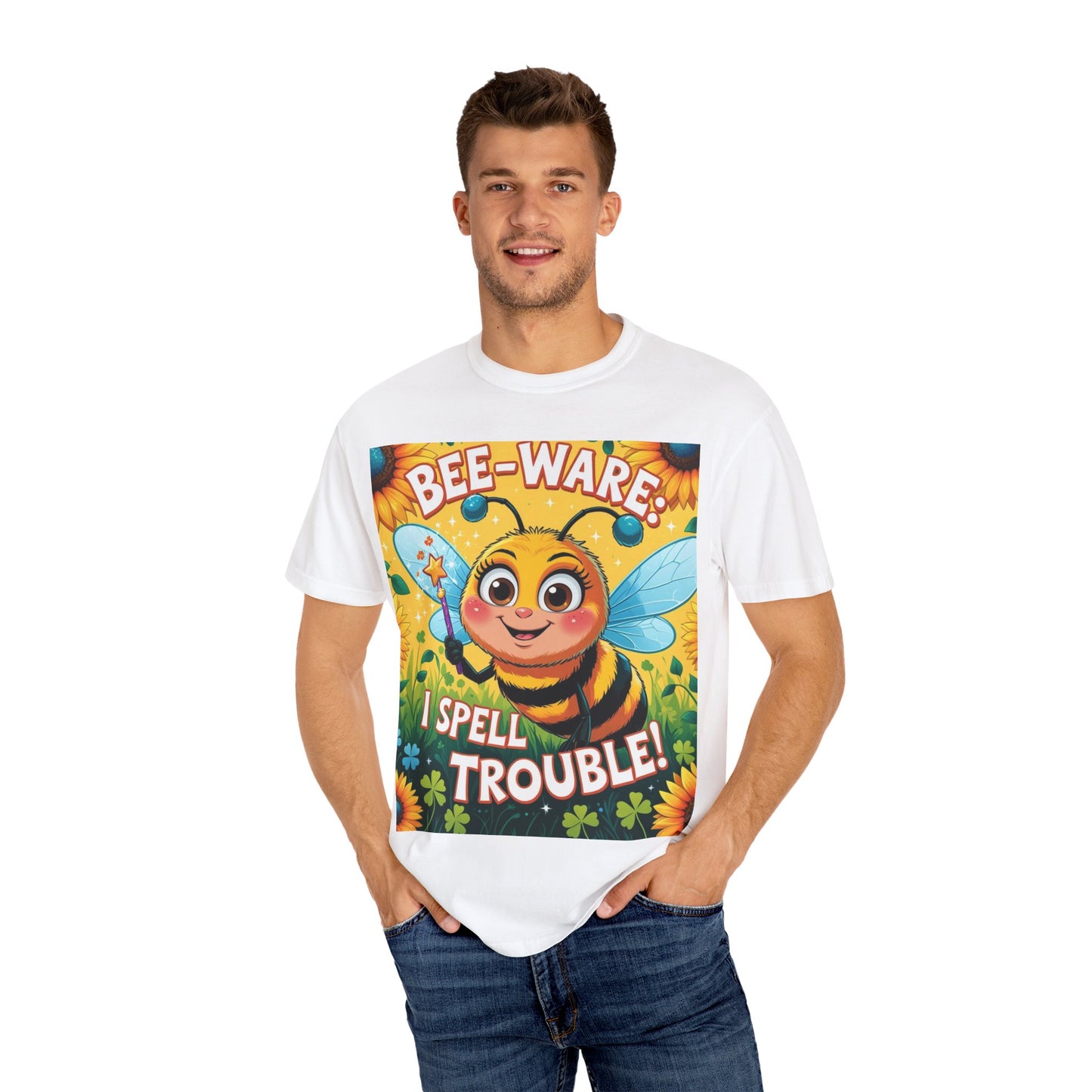 Bee-Ware Fun T-Shirt, Cute Bee T-Shirt, Unisex Graphic Tee, Gift for Bee Lovers, Funny Insect Apparel, Summer Fashion Tee