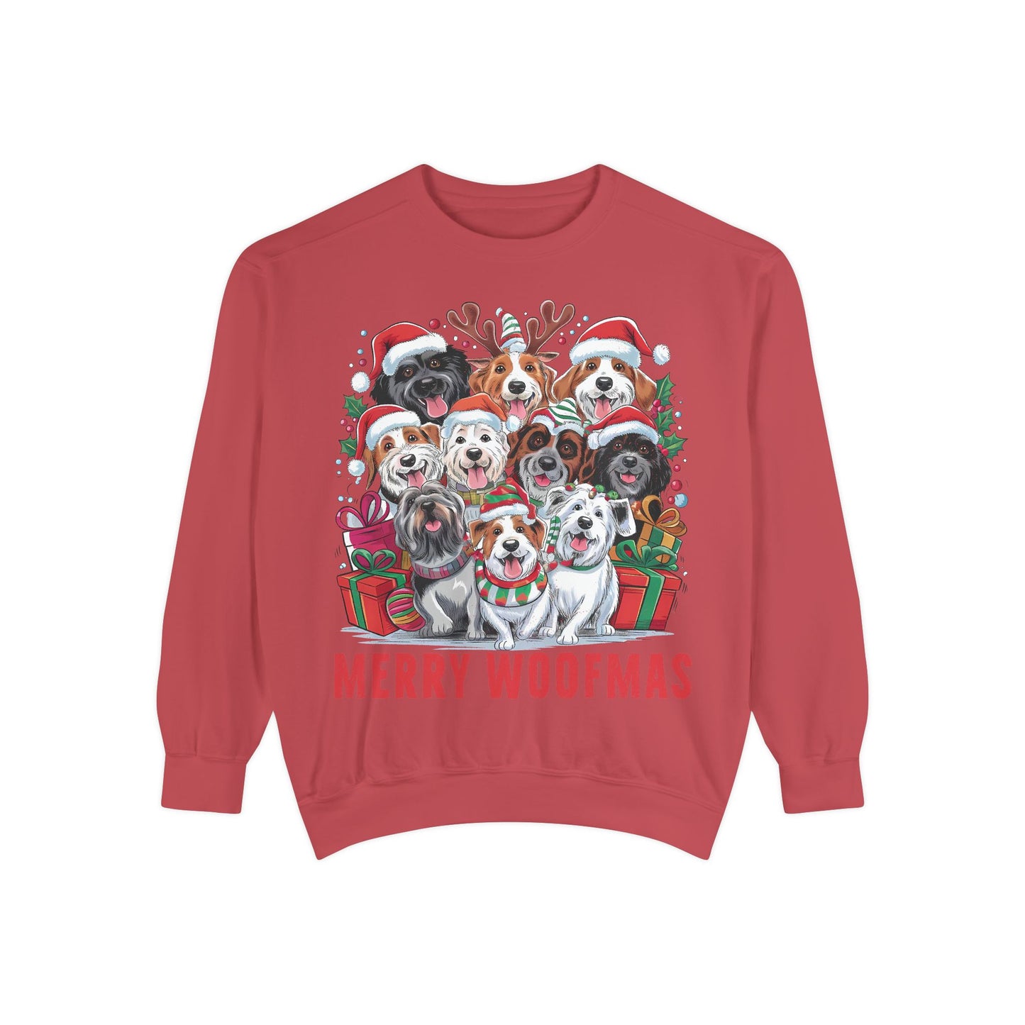 Festive Dog Sweatshirt, Merry Woofmas Sweatshirt, Unisex Holiday Clothing, Dog Lover Gift, Christmas Sweater, Cozy Winter Apparel