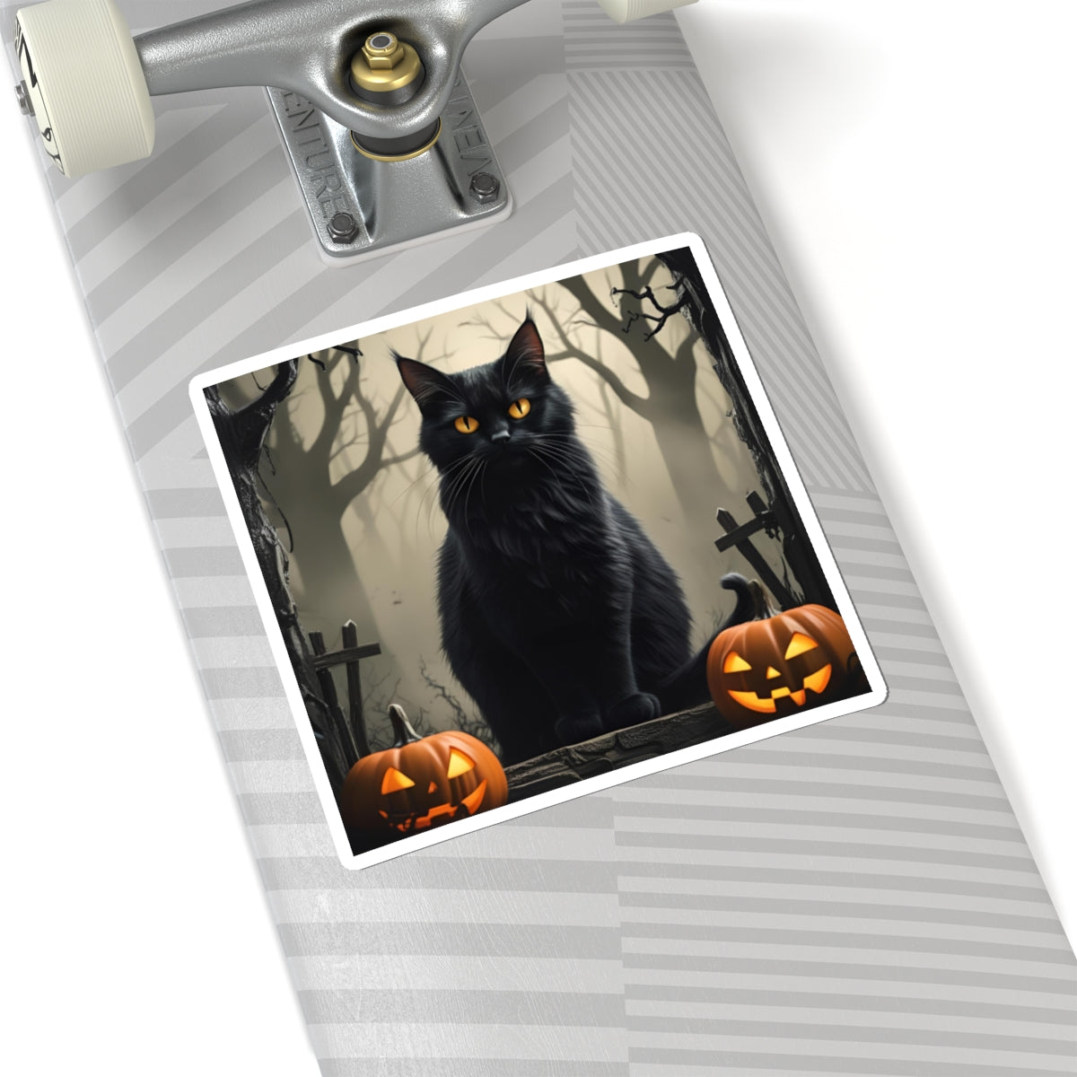 Halloween Black Cat Stickers, Cute Cat Decor, Spooky Autumn Art, Laptop Stickers, Holiday Party Favors - Toddcraft