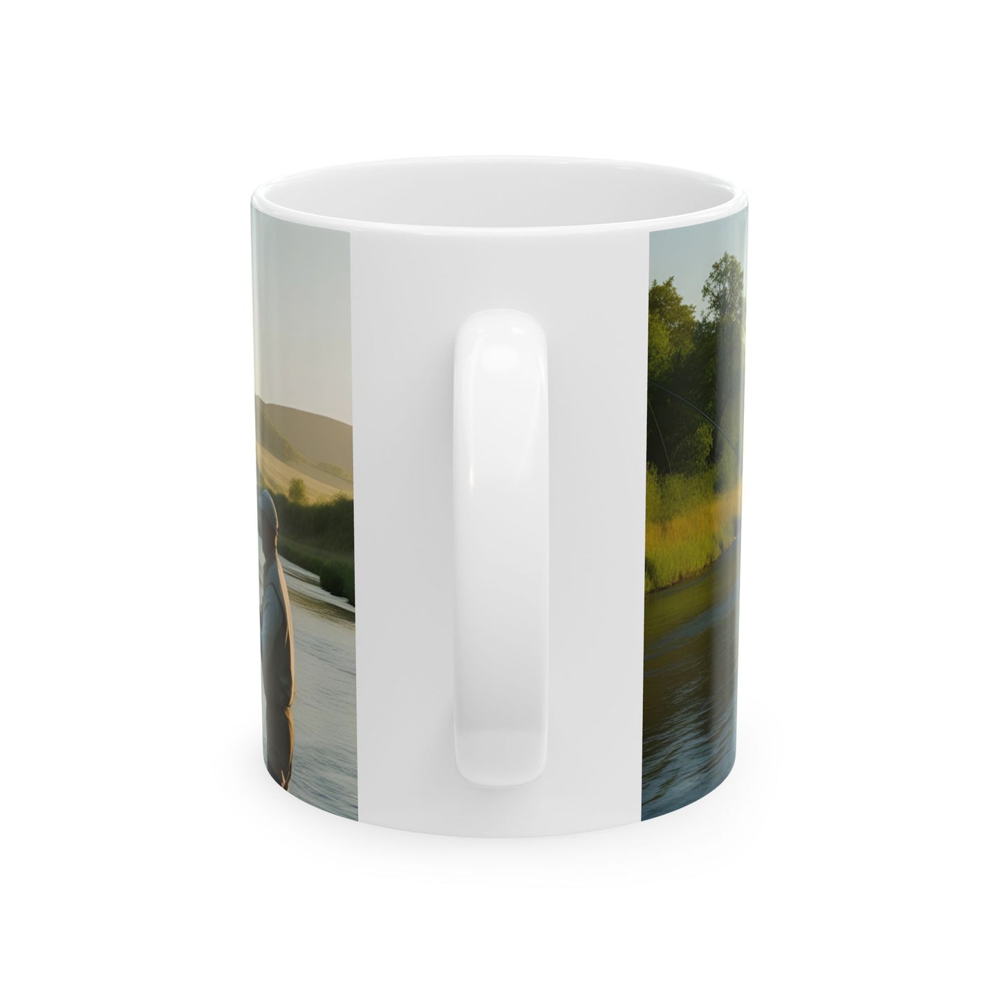 Fishing Scene Ceramic Mug - Perfect Gift for Anglers & Nature Lovers