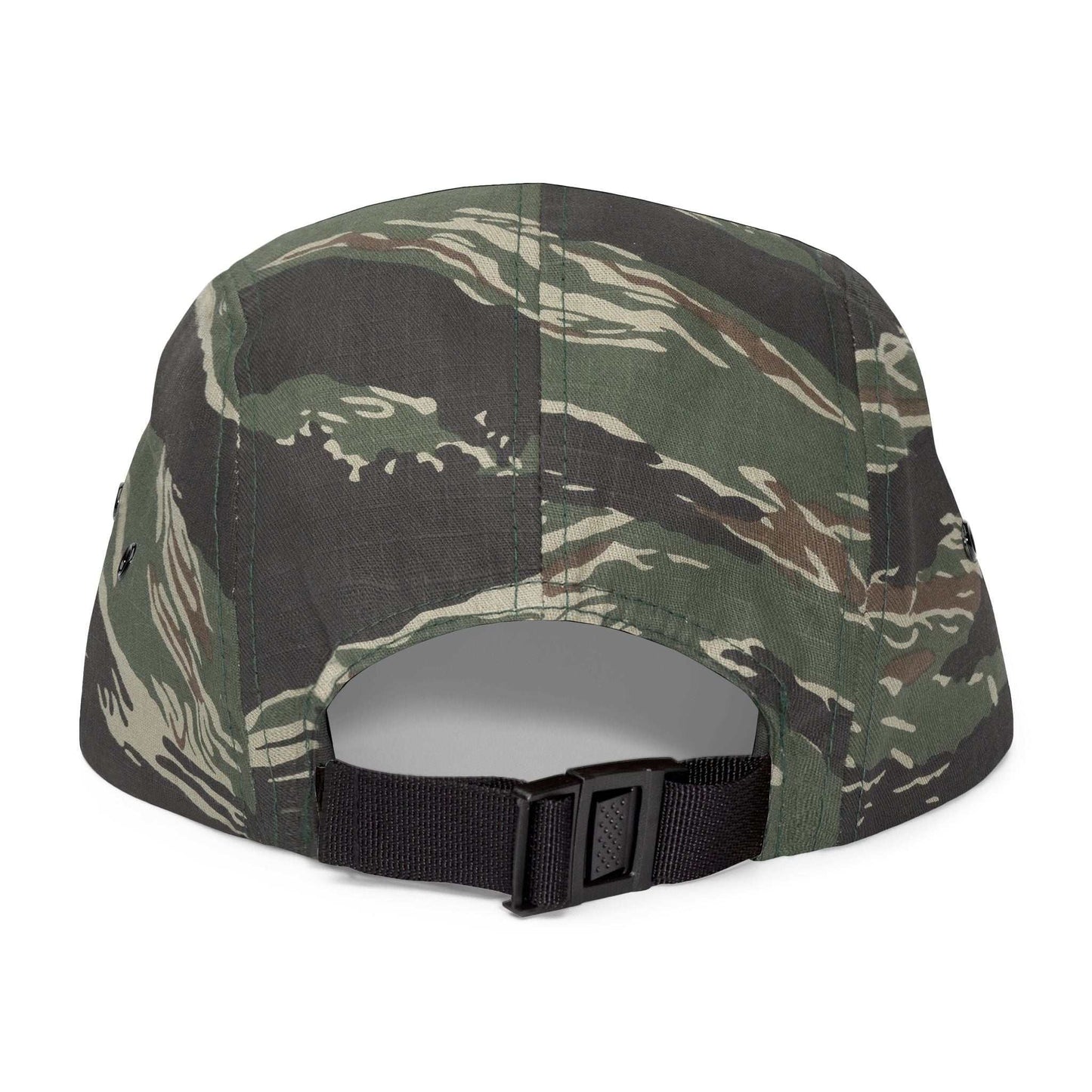 Dog Lovers 5 Panel Cap with "Life's Better with Dogs" Embroidery, Adjustable Strap, 100% Cotton, Back View.
