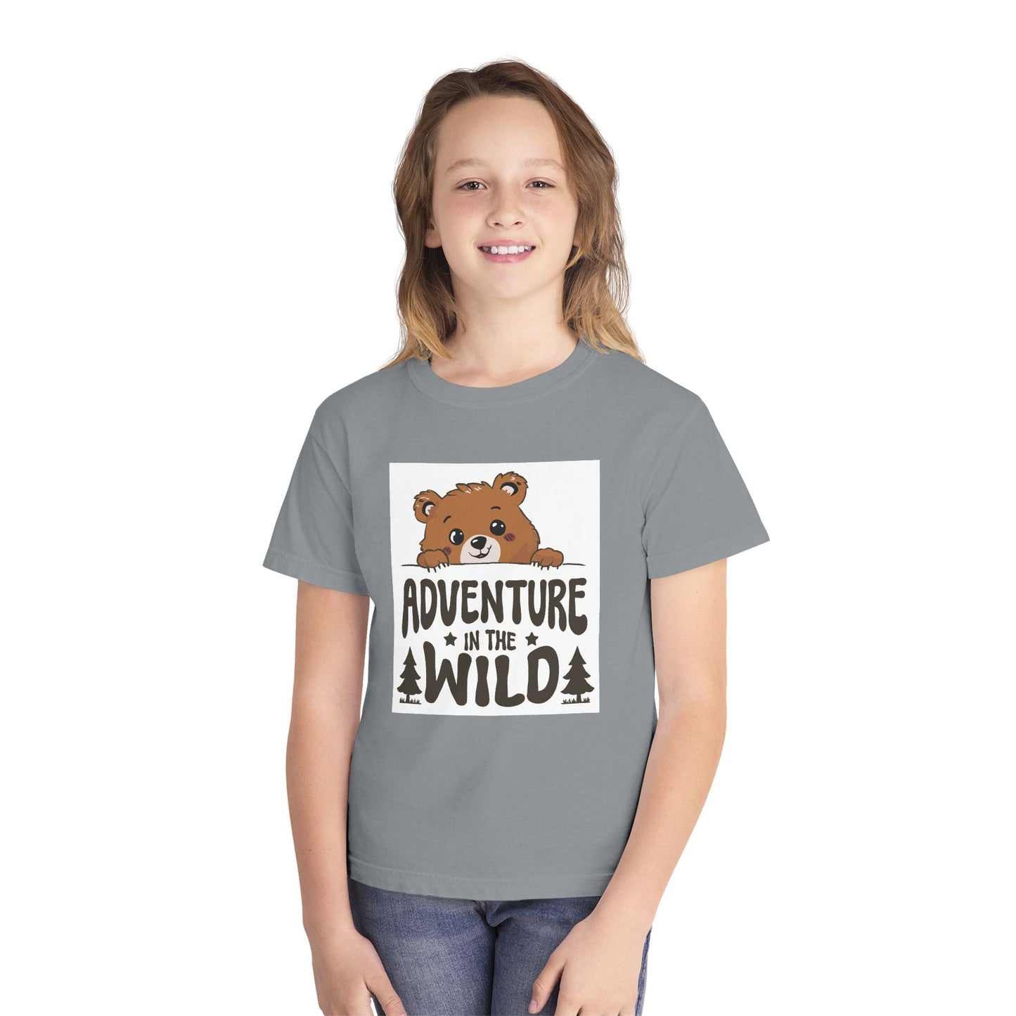 Adventure in the Wild Youth Tee, Cute Bear Graphic T-Shirt, Kids Outdoor Play Shirt, Nature Lover Gift, Perfect for Camping and Birthdays - Toddcraft
