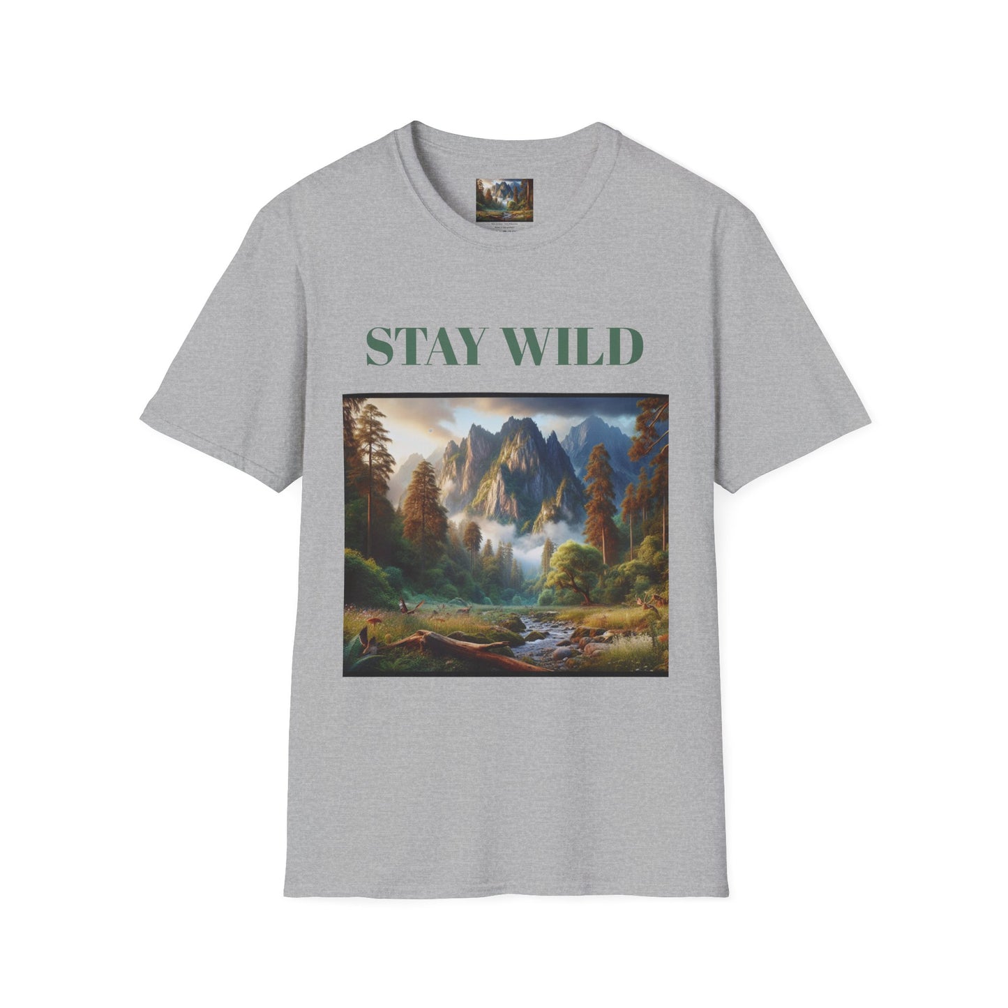 Nature Landscape T-Shirt, Unisex Softstyle Tee, Outdoor Adventure Shirt, Gift for Nature Lovers, Hiking Apparel, Travel T-Shirt