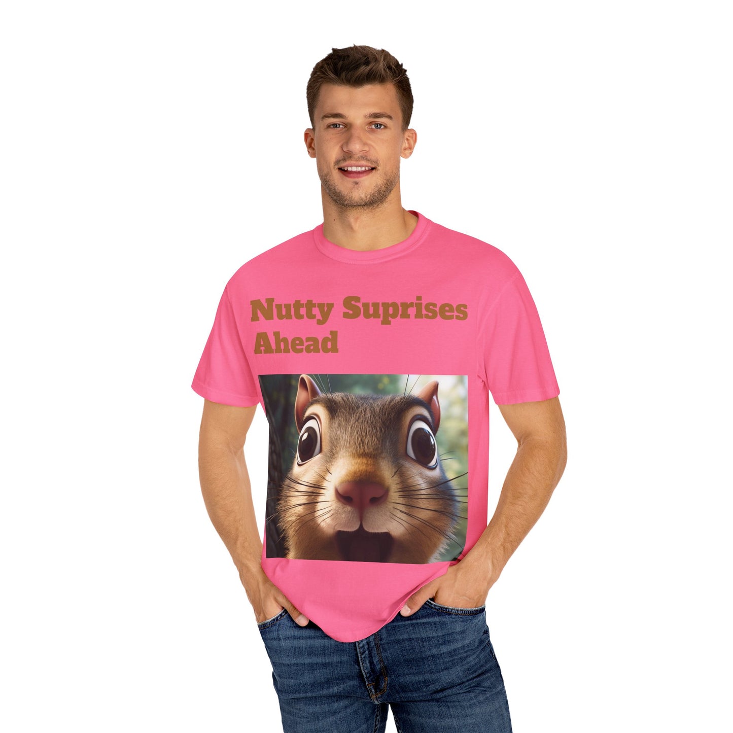 Nutty Surprises Ahead T-Shirt | Funny Animal Tee, Gift for Nature Lovers, Casual Wear, Birthday Present, Unique Graphic Shirt