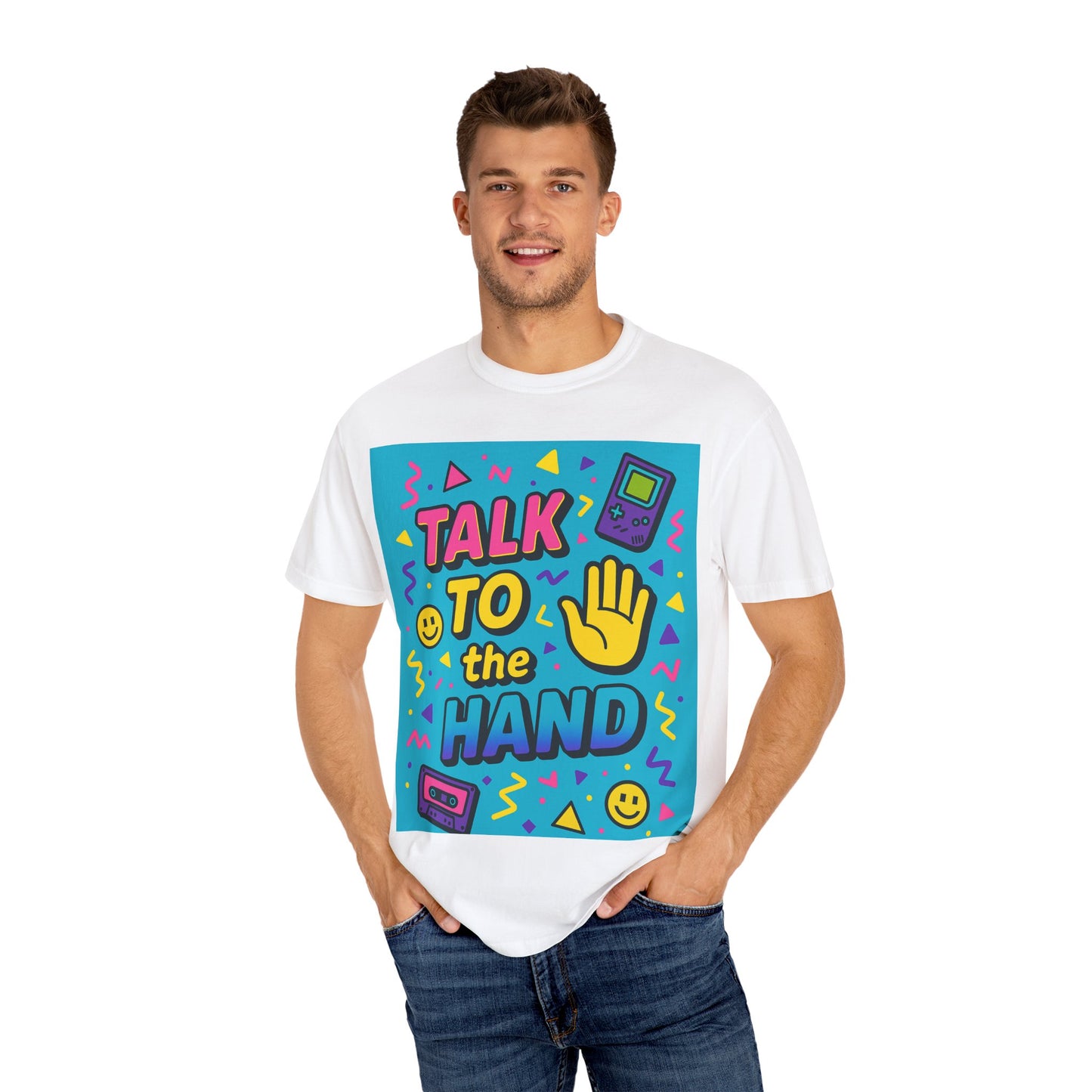 Retro Graphic T-Shirt, Fun 90s Nostalgia Tee, Unisex Casual Wear, Gift for Friends, Vibrant Streetwear, Summer Party Outfit