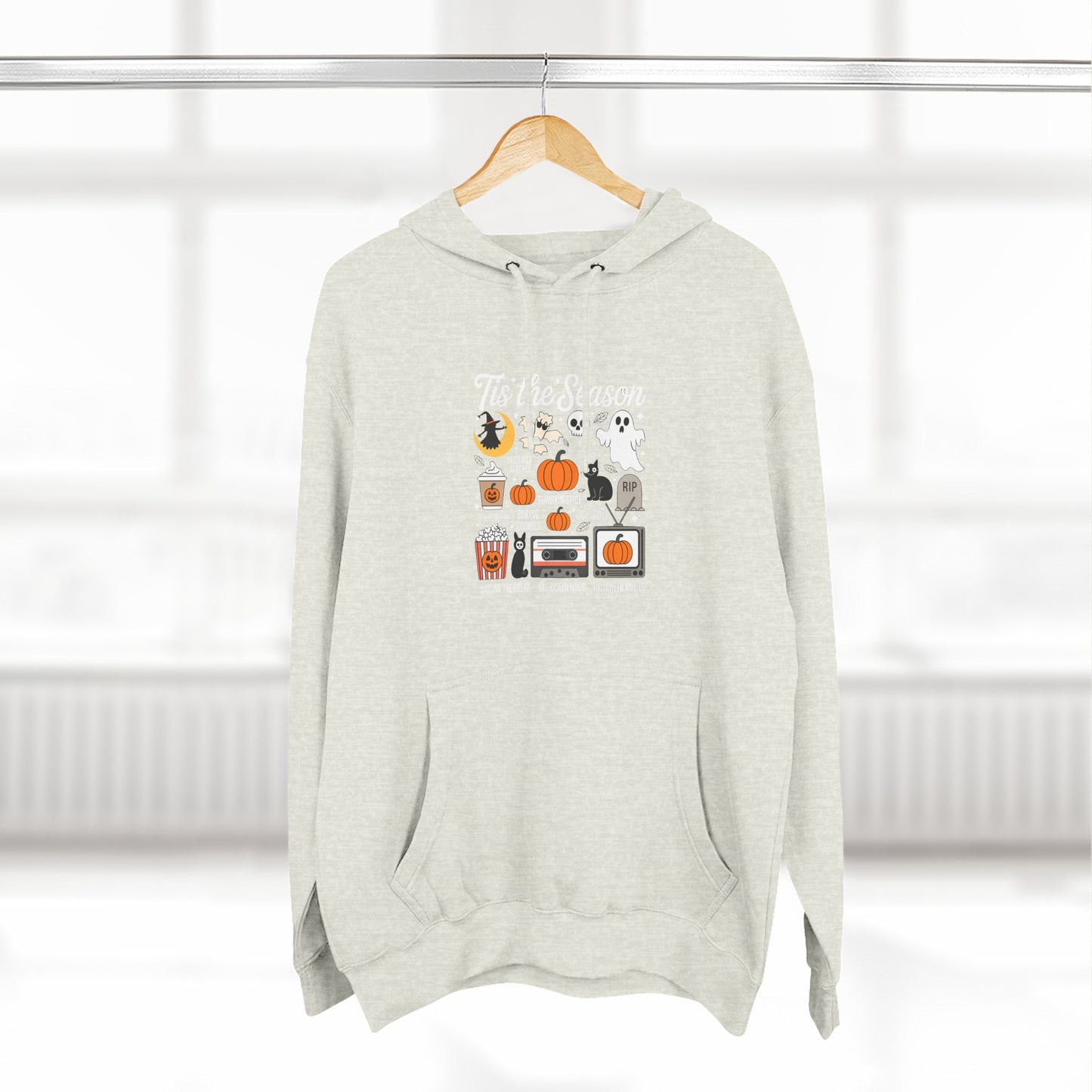Halloween Three-Panel Fleece Hoodie, Cozy Fall Apparel, Spooky Season Sweatshirt, Ghostly Hoodie, Pumpkin Outfit - Toddcraft
