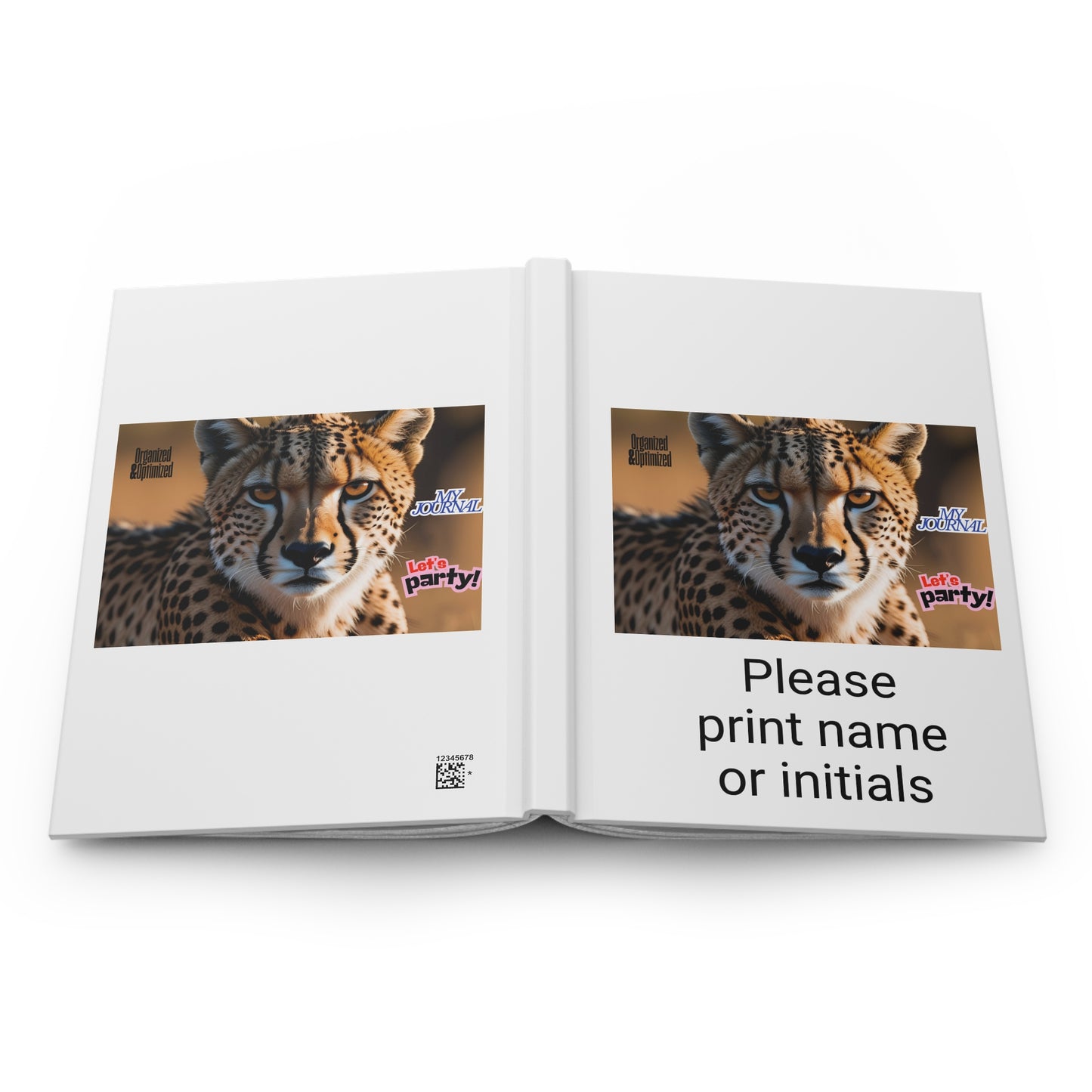Personalized Cheetah Hardcover Journal - Custom Notebook