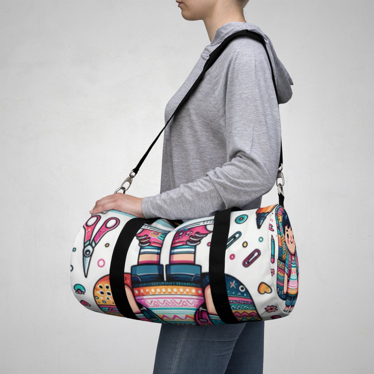 Cute Cartoon Duffel Bag, Gym Tote, Travel Luggage, Sports Bag, Weekender Bag, Fun Design