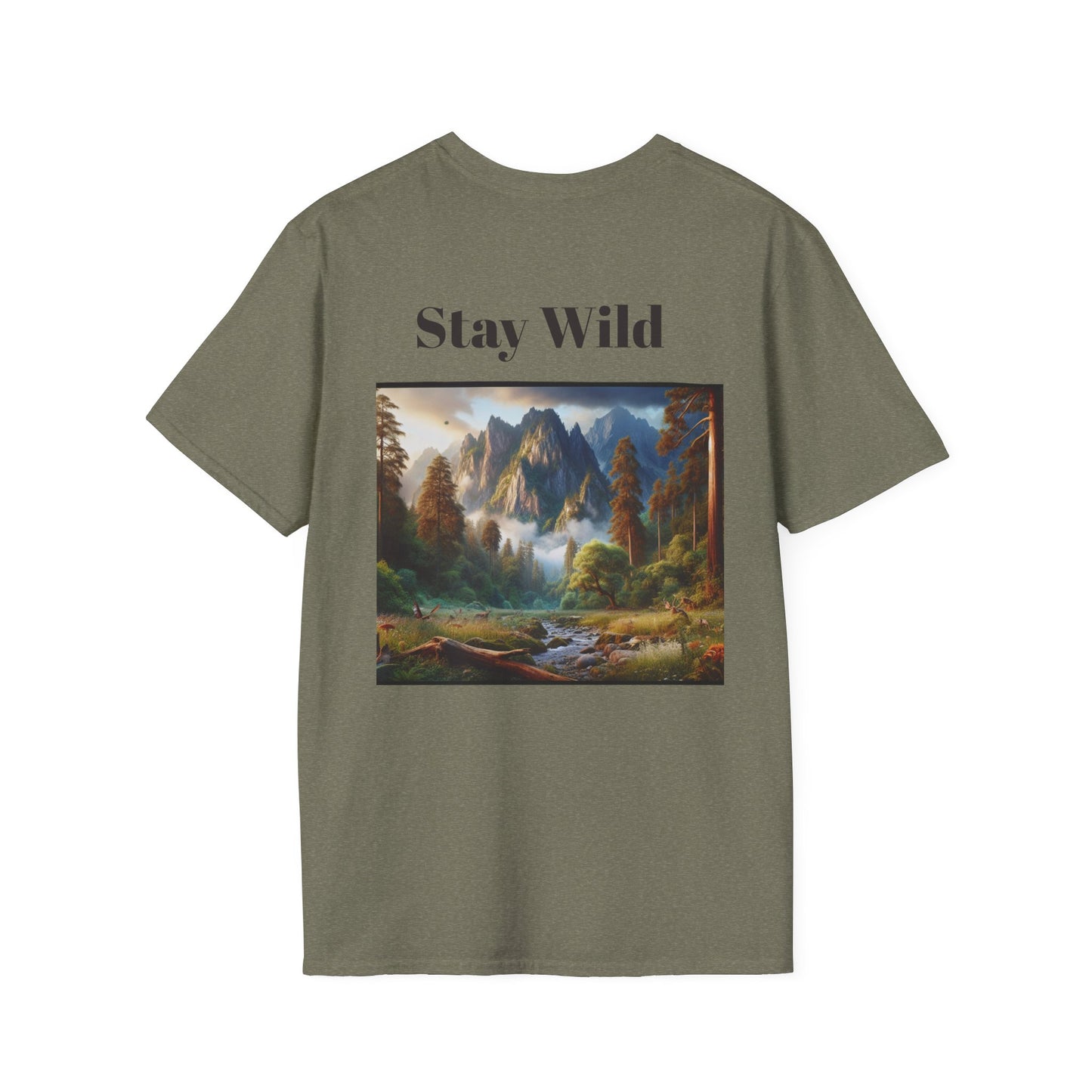Nature Landscape T-Shirt, Unisex Softstyle Tee, Outdoor Adventure Shirt, Gift for Nature Lovers, Hiking Apparel, Travel T-Shirt