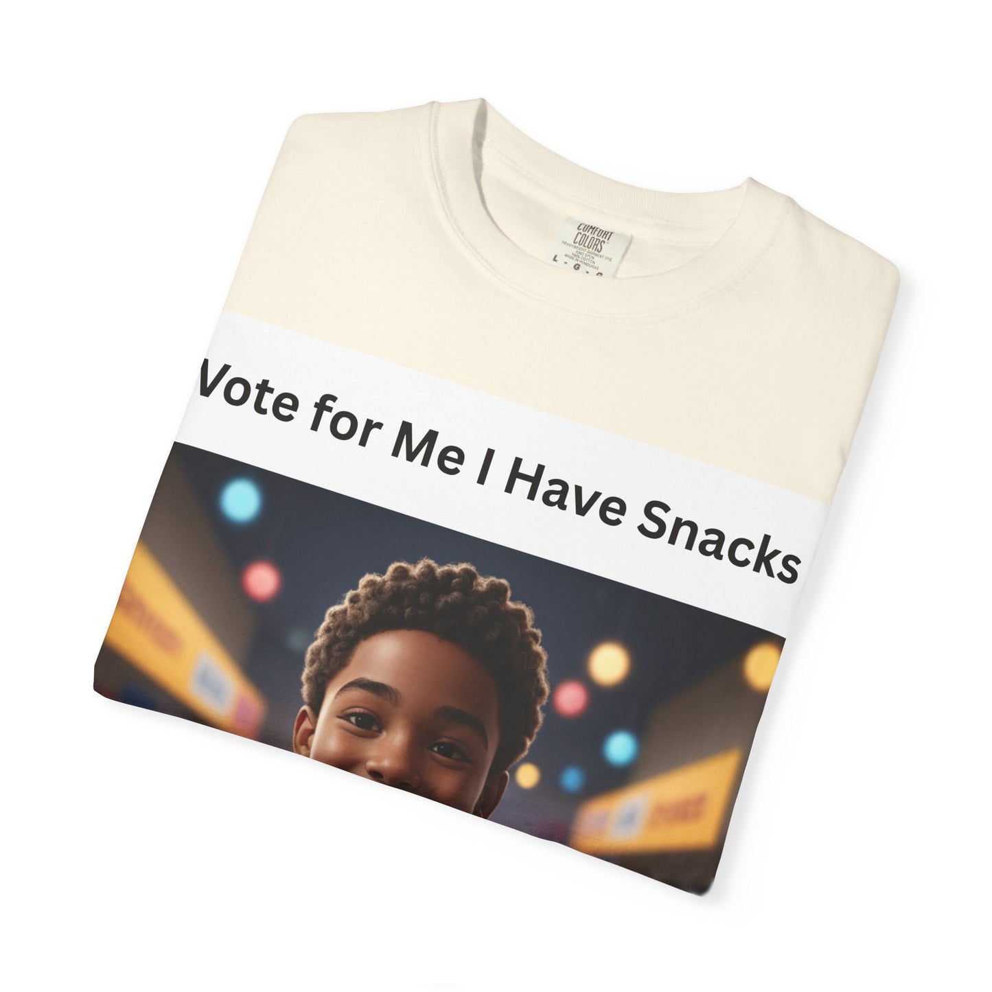 Vote for Me I Have Snacks T-Shirt | Fun Casual Wear, Gift for Snack Lovers, Election Humor Tee, Unisex Graphic Shirt