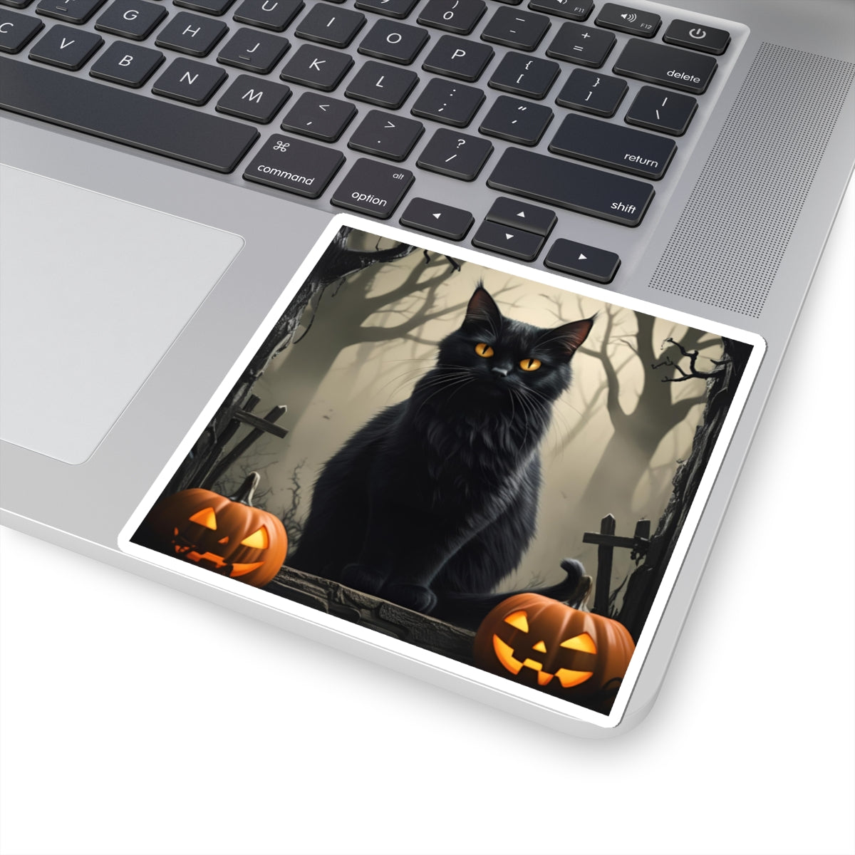 Halloween Black Cat Stickers, Cute Cat Decor, Spooky Autumn Art, Laptop Stickers, Holiday Party Favors - Toddcraft