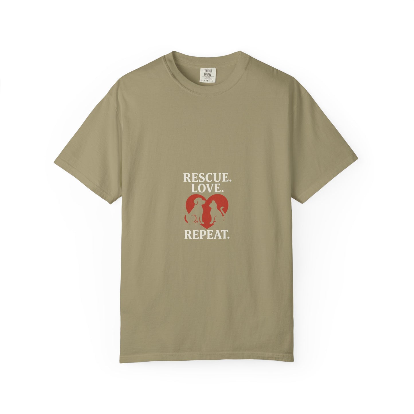 Dog Lover Unisex T-shirt - 'Rescue | Repeat' Shirt for Animal Rights Advocates, Gifts for Pet Owners, Casual Wear, Eco-Friendly Fashion - Toddcraft