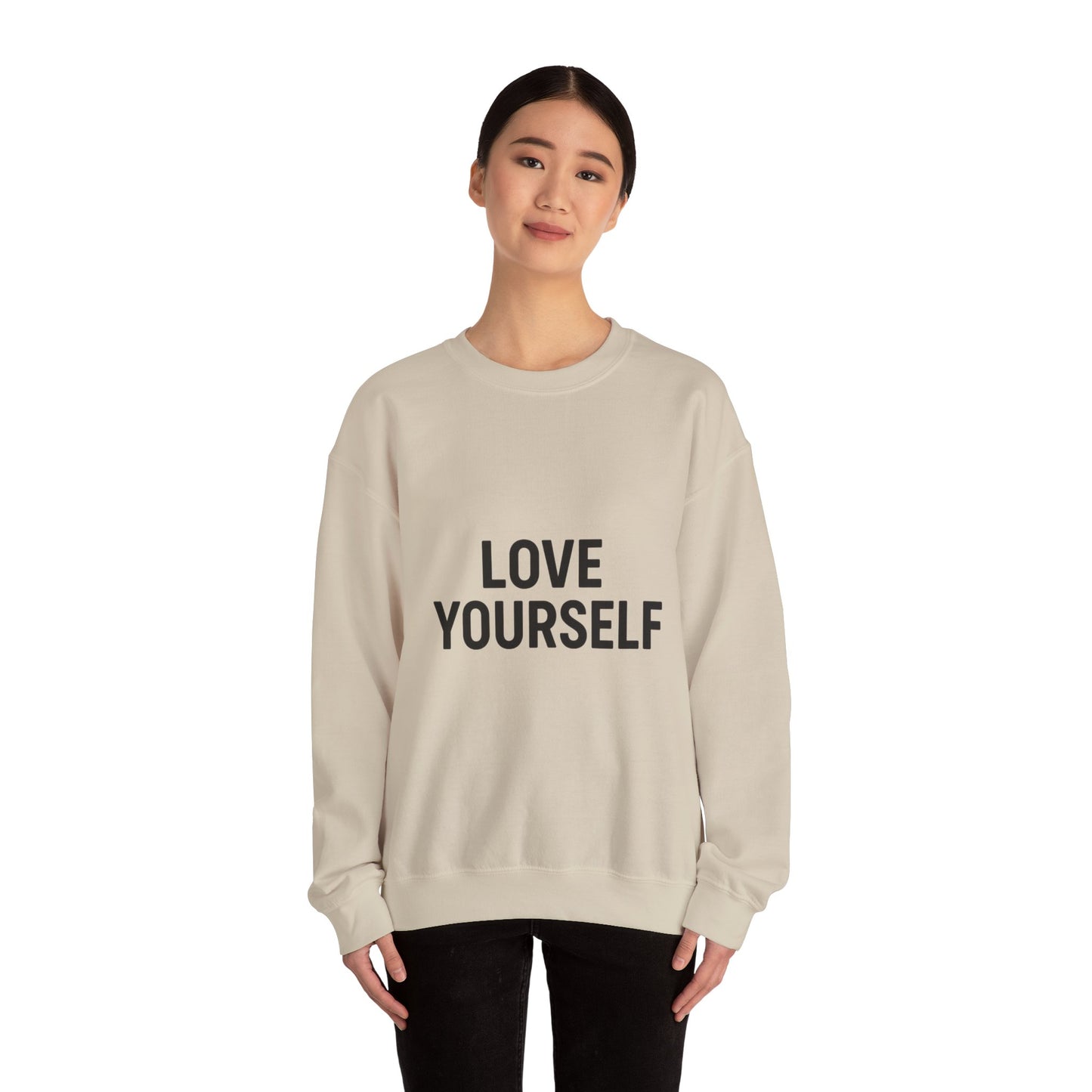 Love Yourself Sweatshirt, Unisex Crewneck, Inspirational Gift, Self-Love Apparel, Cozy Casual Wear, Perfect for Any Occasion
