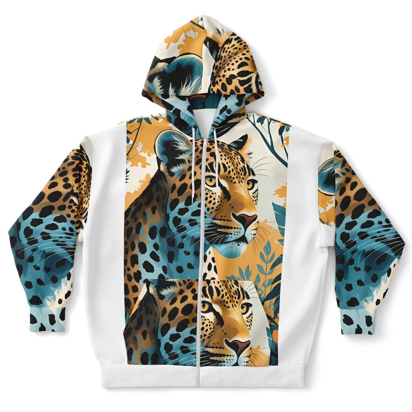 Bengal Tiger AOP Athletic Plus-Size Zip Hoodie – Bold & Stylish Performance Wear