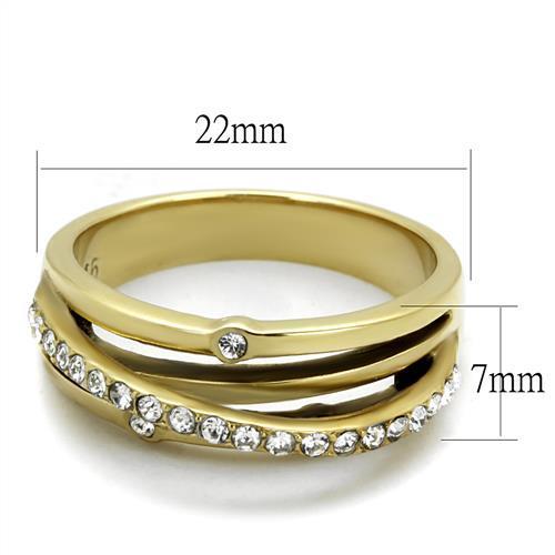 TK2611 - IP Gold(Ion Plating) Stainless Steel Ring with Top Grade - Toddcraft