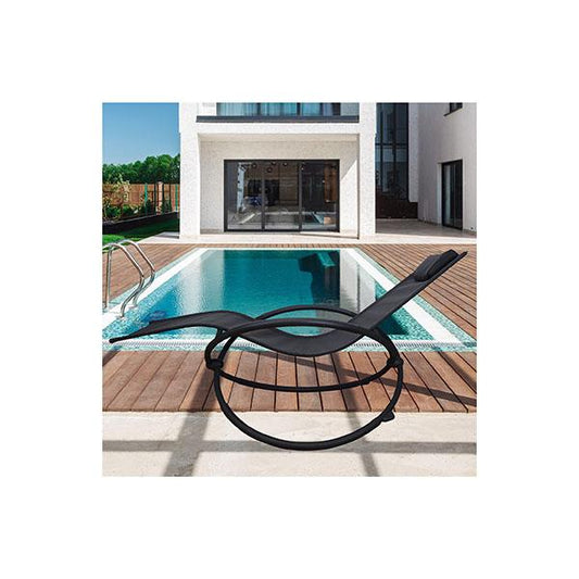 Zero Gravity Portable Foldable Rocking Chair Recliner Black - Toddcraft