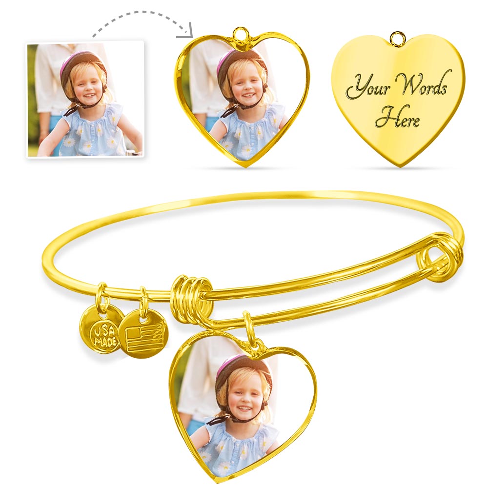 Luxury Heart Bangle bracelet When I count my blessings I count you twice great gift for your girlfriend mother or wife