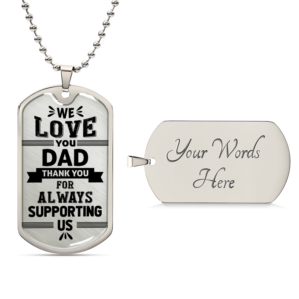 Dad Dog Tag Necklace - Luxury Military Style Gift