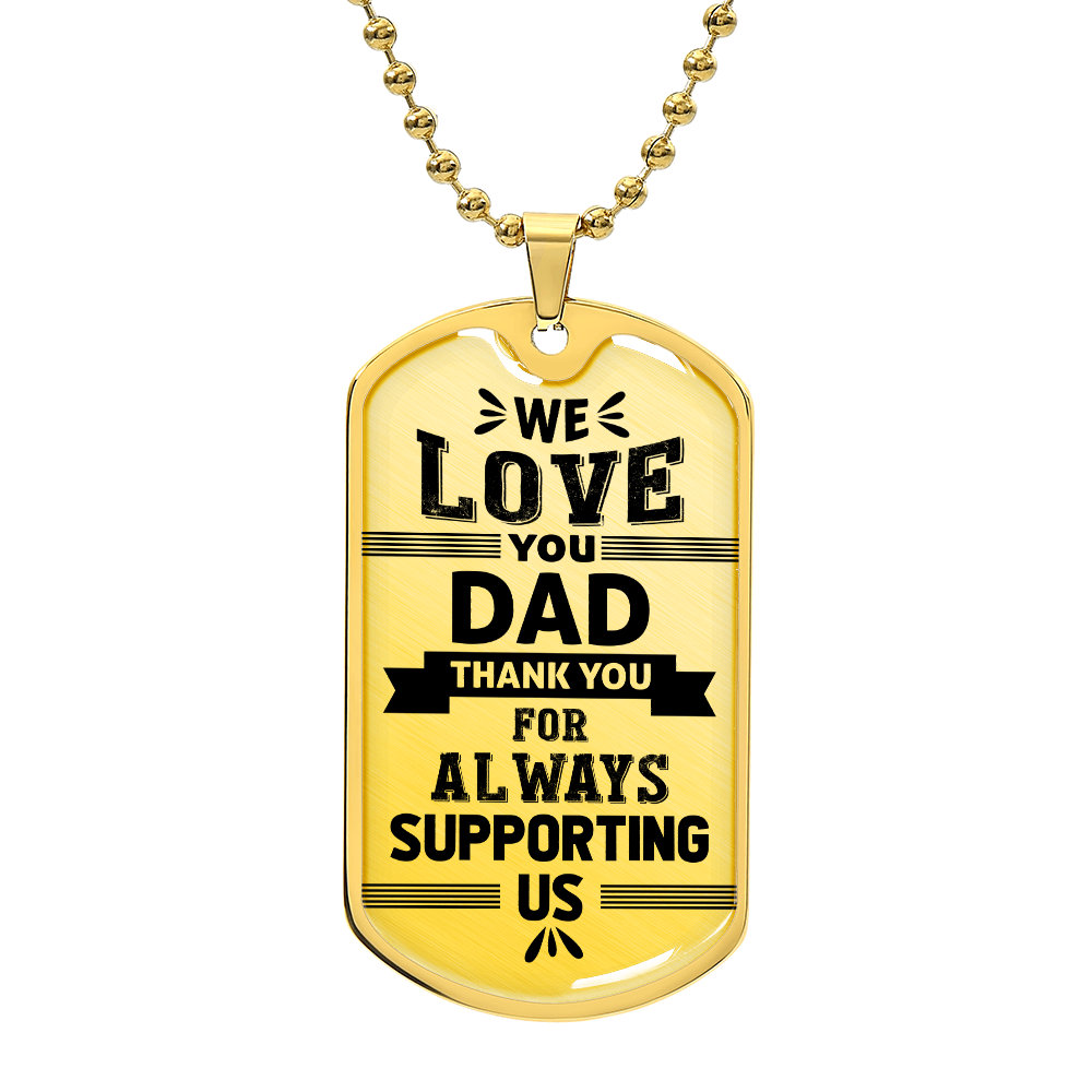 Dad Dog Tag Necklace - Luxury Military Style Gift
