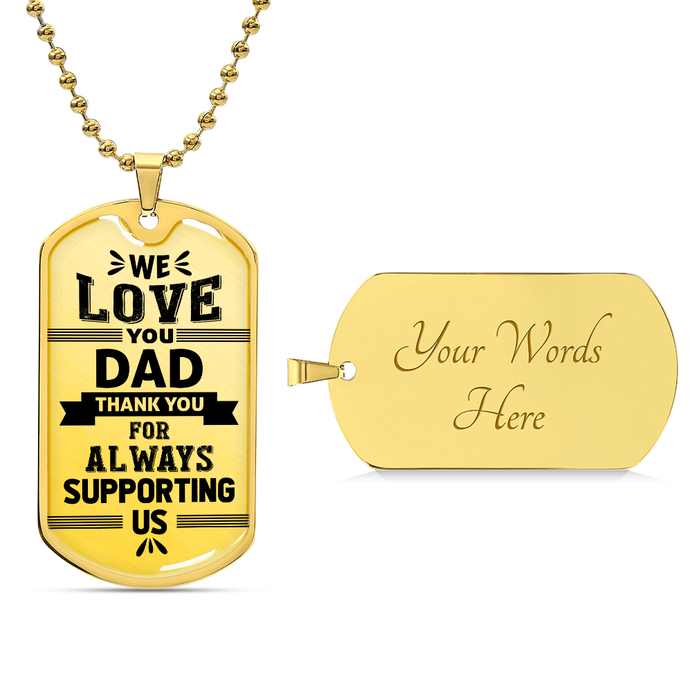 Dad Dog Tag Necklace - Luxury Military Style Gift