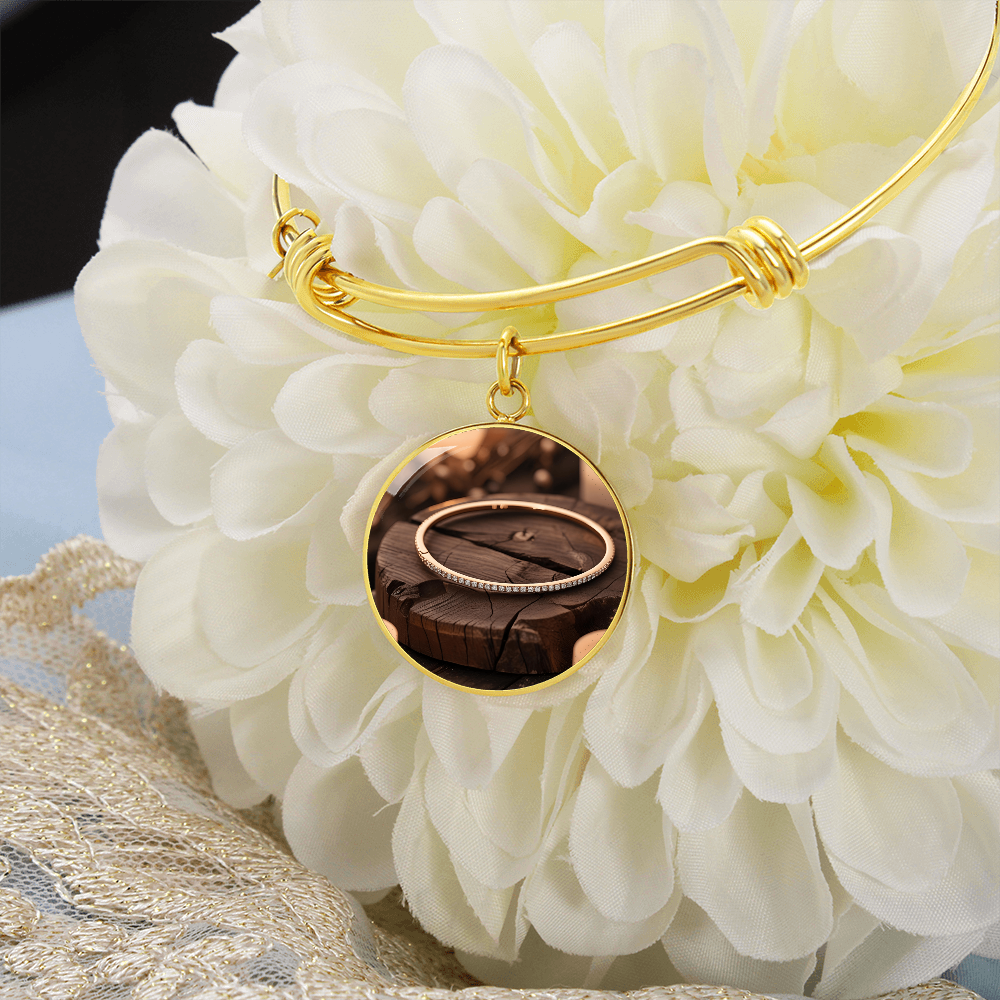 Capture Forever – Upload Photo Circle Bangle Gift Capture Gift for Cherished Memories"