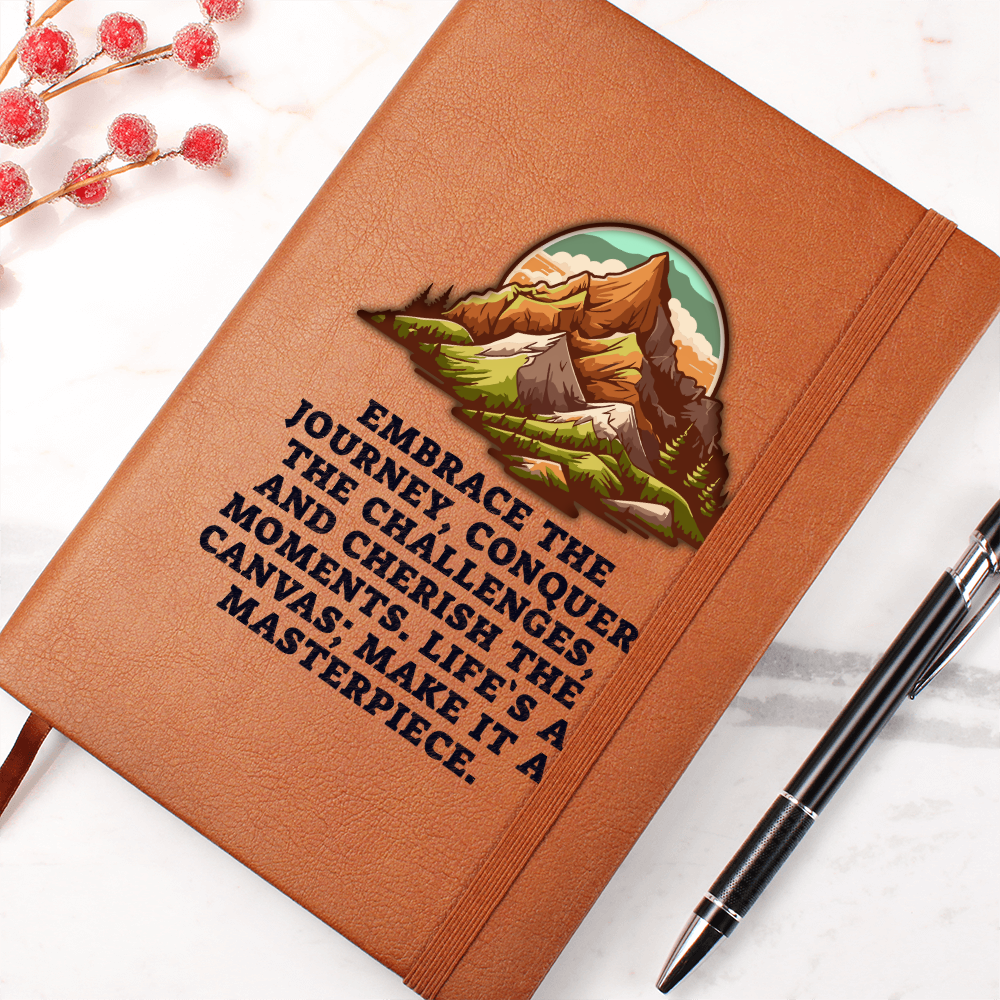 Embrace the Journey Leather Journal – Refillable Travel Diary, Inspirational Adventure Notebook, Gift for Writers & Wanderers