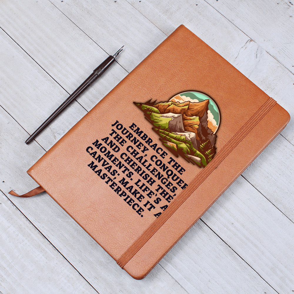 Embrace the Journey Leather Journal – Refillable Travel Diary, Inspirational Adventure Notebook, Gift for Writers & Wanderers