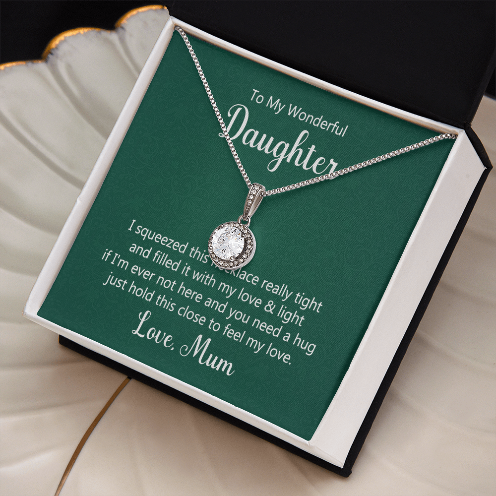 Eternal Hope Necklace in gift box with heartfelt message from Mum to Daughter.