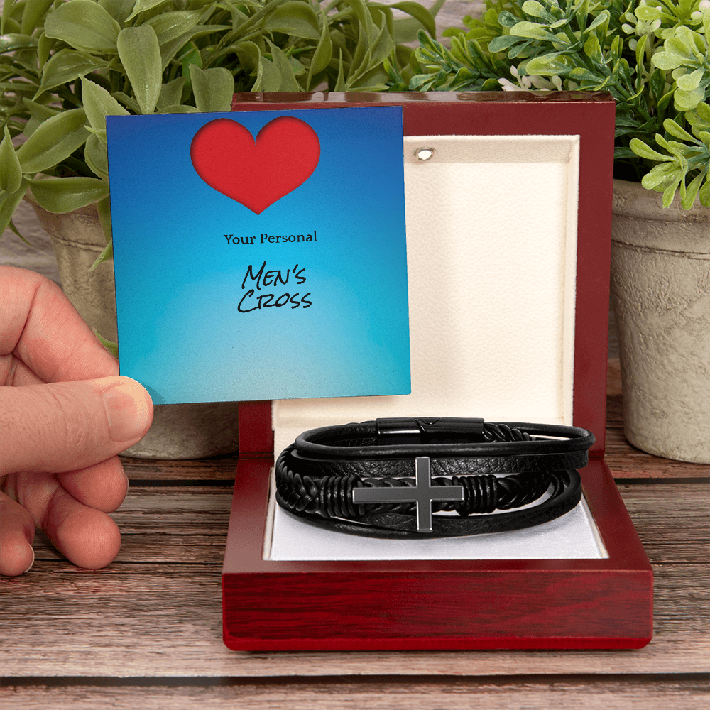 Your Personal Men's Cross Bracelet To keep you calm and Serene during life's greatest challenges and to remember your higher power