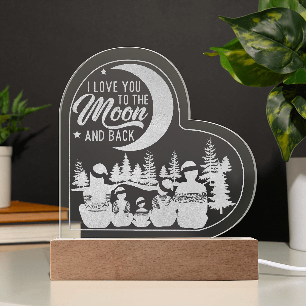 Acrylic Heart - I Love You to the Moon and Back