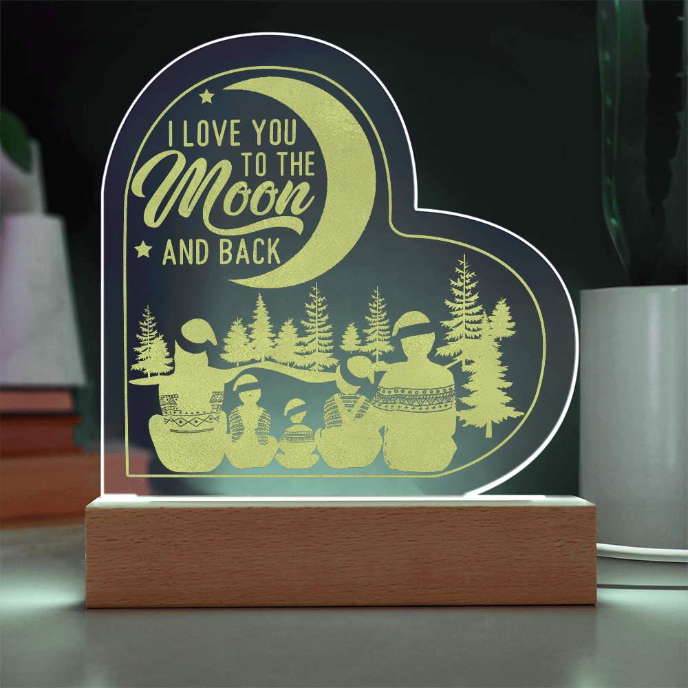 Acrylic Heart - I Love You to the Moon and Back