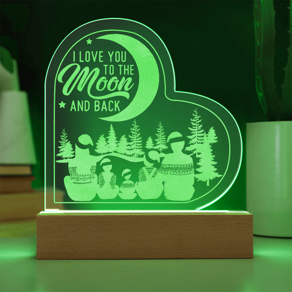 Acrylic Heart - I Love You to the Moon and Back