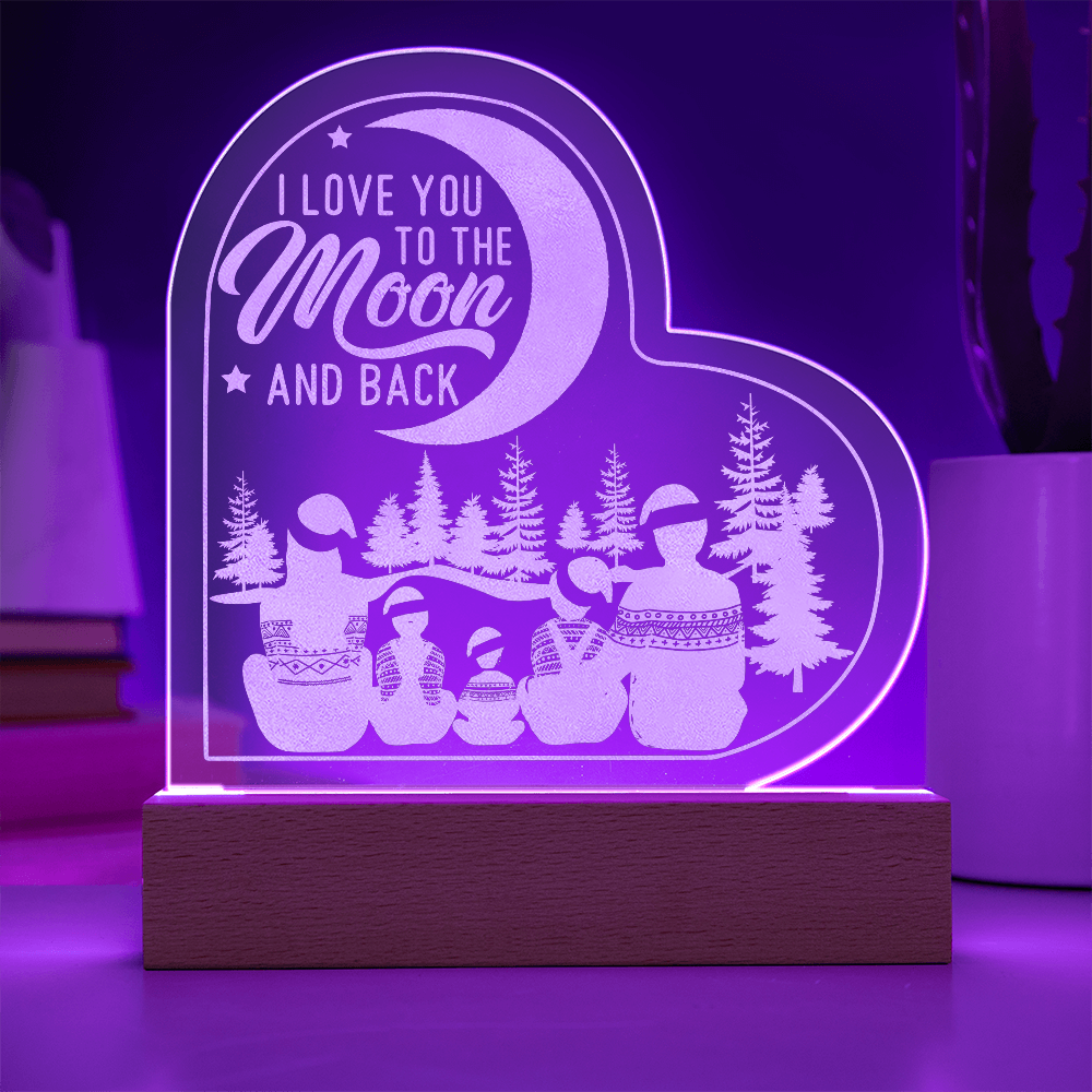 Acrylic Heart - I Love You to the Moon and Back