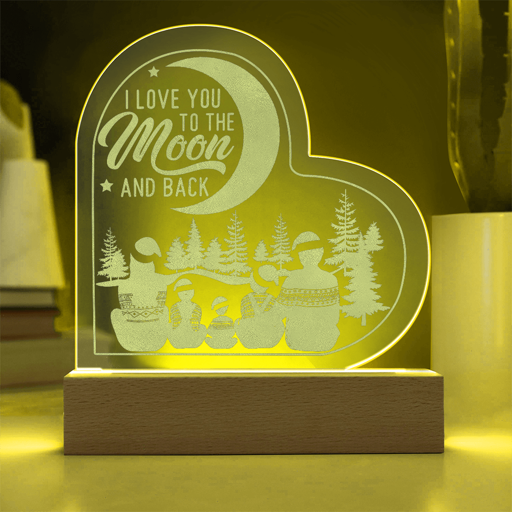 Acrylic Heart - I Love You to the Moon and Back