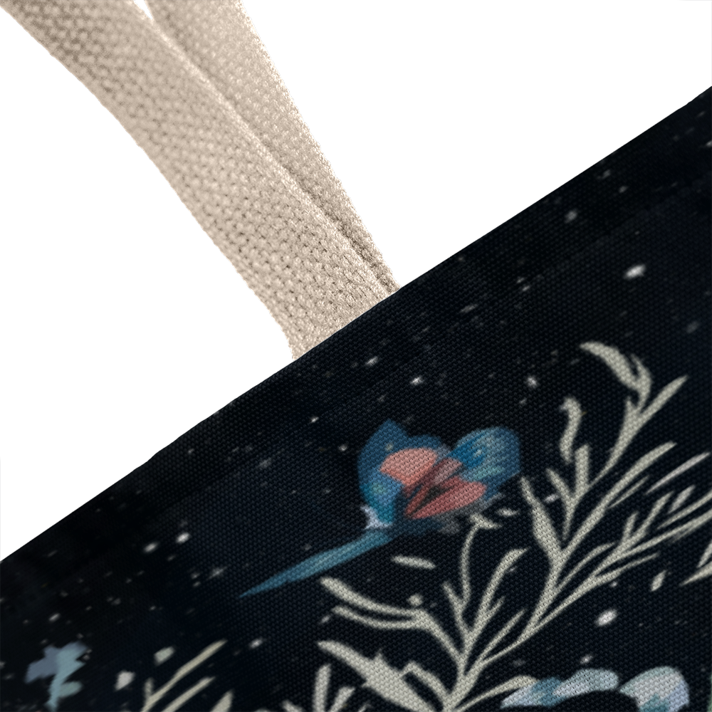 Classic Tote Bag with floral pattern and cotton webbing straps.
