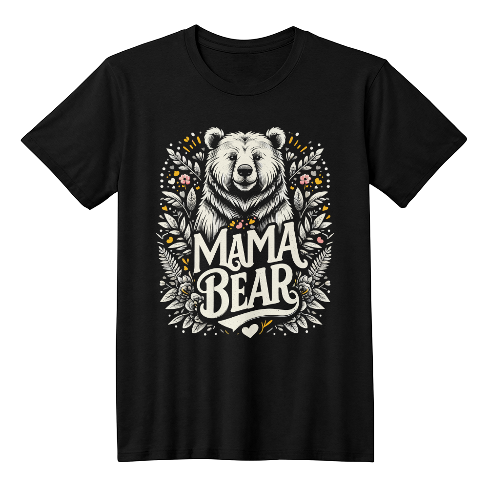 Mama bear Bella Canvas T-shirt with bear graphic, perfect gift for mom or grandma.
