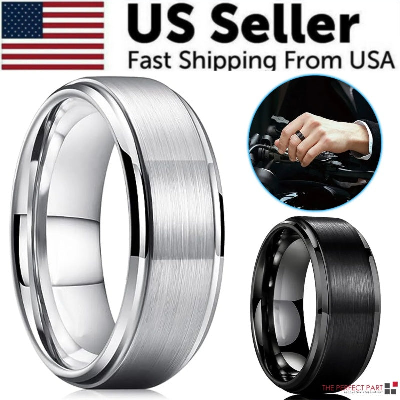 Men Jewelry Tungsten Carbide Wedding Ring Brushed Silver Sizes 5-17