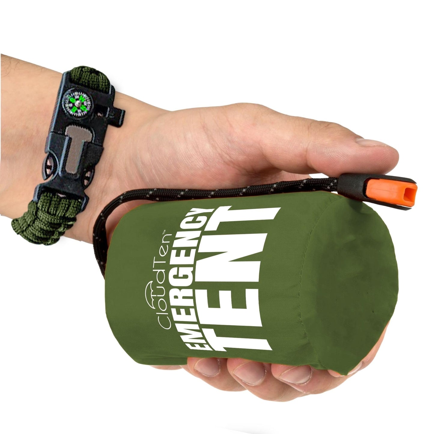 CloudTen 2-Person Emergency Survival Tent – Mylar + Paracord Bracelet Kit