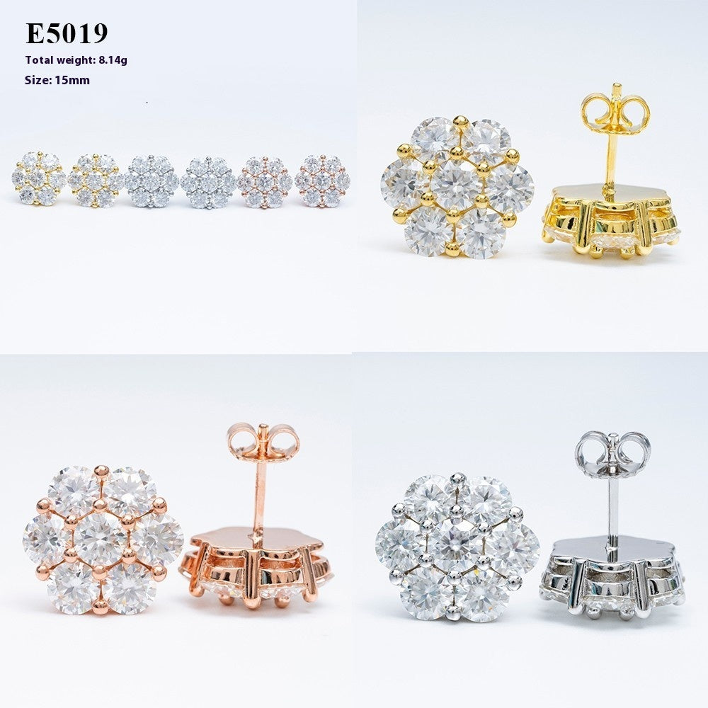 LuxeJewels™ – BloomAura Moissanite Flower Earrings - Toddcraft