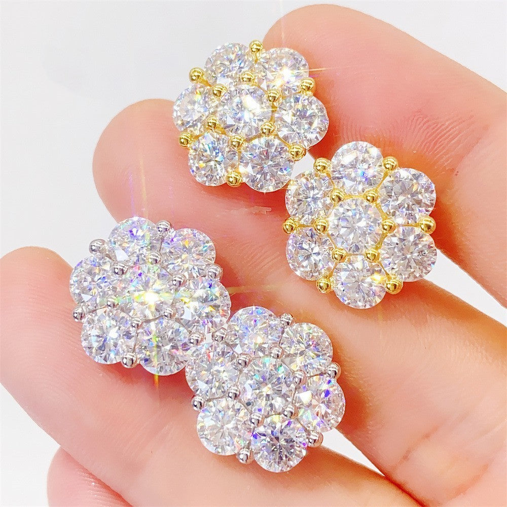 LuxeJewels™ – BloomAura Moissanite Flower Earrings - Toddcraft